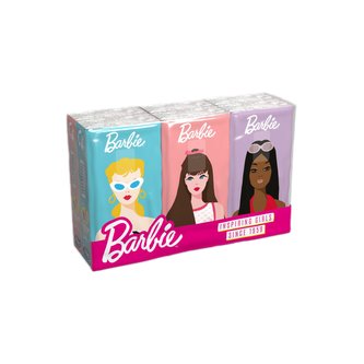Kapesníky Barbie s potiskem 4 vrstvé, folie 6 ks