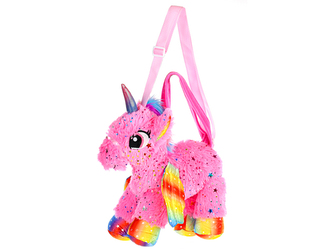 Kabelka/jednorožec s křídly růžový plyšový 30cm 0m+