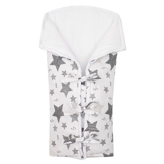 Klasická šněrovací zavinovačka New Baby JACKET bílá hvězdy