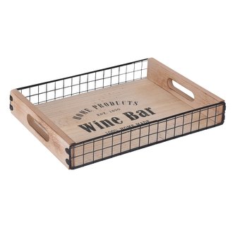 Podnos dřevo/kov servírovací 34x24,5cm ORION