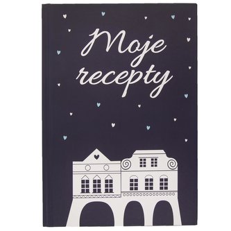 Kniha na recepty DOMKY modrá