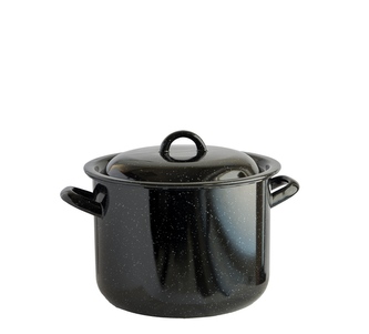 Hrnec s poklicí smalt černý 22 cm 6,5 L