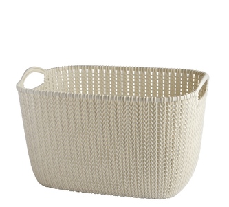 Pletený košík Knit, krémová, velikost L, plast, CURVER 226379