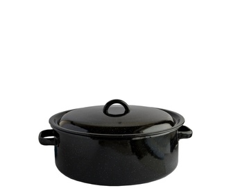 Kastrol s poklicí smalt černý 34 cm 11 L