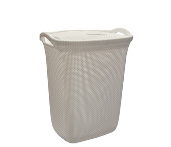 Koš na špin prádlo 58l reliéf béžový 2ucha 46x37x58