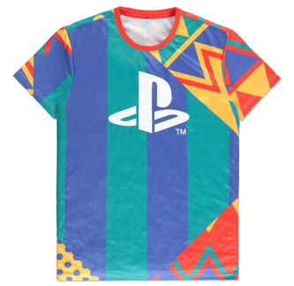 Pánské tričko Playstation: Retro (M) multicolor bavlna