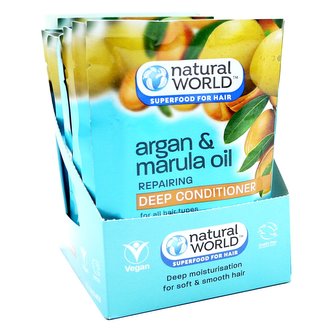 NATURAL WORLD hair superfood, Marula a Argan, 50ml