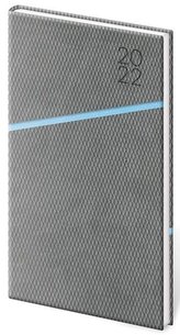 Diář 2022 Grife - šedo/modrý, týdenní kapesní