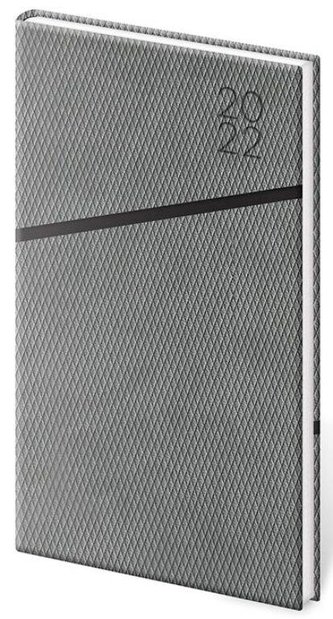 Diář 2022 Grife - šedo/černý, týdenní kapesní