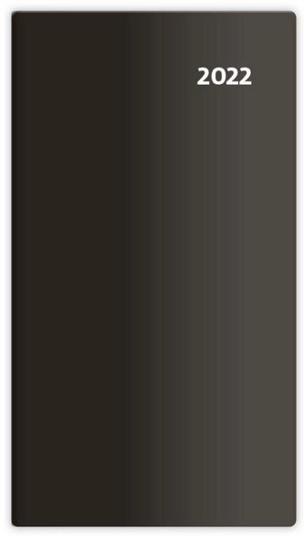 Diář 2022 Torino - černý, čtrnáctidenní kapesní PVC