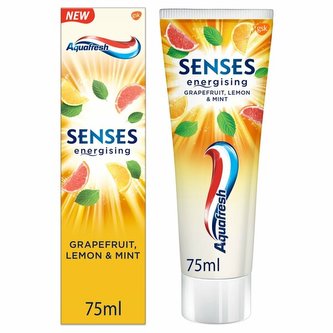 Aquafresh senses energising Lemon & Mint osvěžující zubní pasta 75ml