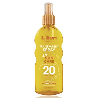 Lilien Sun Active, transparentní sprej na opalování SPF 20, 200ml