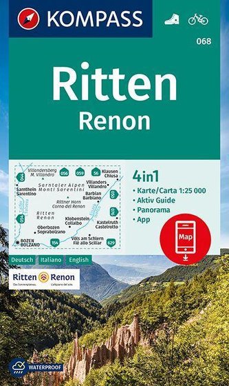 KOMPASS Wanderkarte Ritten, Renon 1:25 000