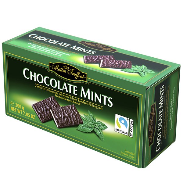 Chocolate Mints Hořké čokoládové plátky s mátovou náplní 200g ...