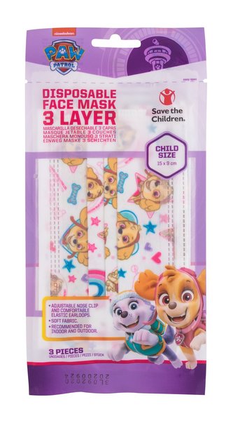 Nickelodeon Paw Patrol Rouška a respirátor Skye 3 ks pro děti