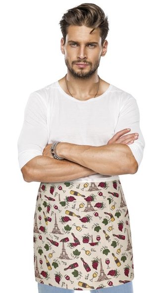 Kuchyňská zástěra DANA - do pasu - víno - zástěra 68x50 cm