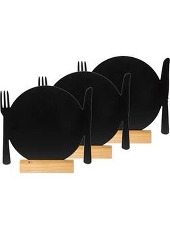 Stolní tabulka Securit Silhouette MINI PLATE s popisovatelným povrchem 3ks + popisovač