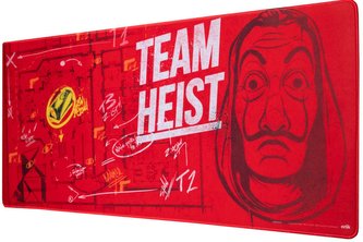 Herní podložka na stůl La casa de papel|Papírový dům: Team Heist (80 x 35 cm) červený polyester