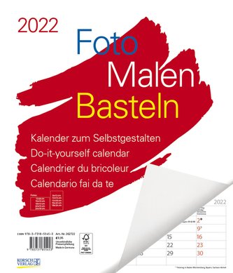 Foto-Malen-Basteln Bastelkalender weiß Notice groß 2022