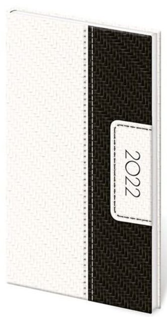 Diář 2022 Erie - bílo/černý, týdenní kapesní
