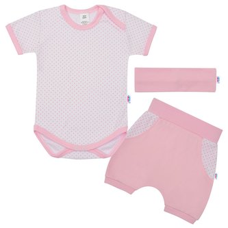3-dílná letní bavlněná souprava New Baby Perfect Summer světle růžová - velikost 62 (3-6m)