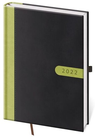 Diář 2022 Bora - černo/zelený, denní, A5