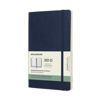 Moleskine Plánovací zápisník 2021-2022 měkký modrý L Moleskine Plánovací zápisník 2021-2022 měkký modrý L