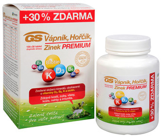 Green-Swan GS Vápník Hořčík Zinek Premium 100 tbl. + 30 tbl. ZDARMA