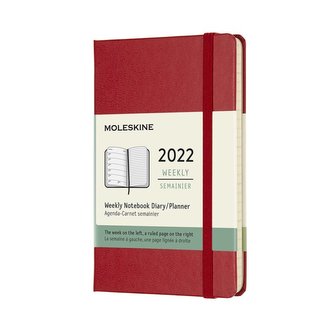 Moleskine Plánovací zápisník 2022 tvrdý červený S