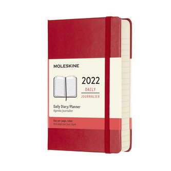 Moleskine Diář 2022 denní tvrdý červený S