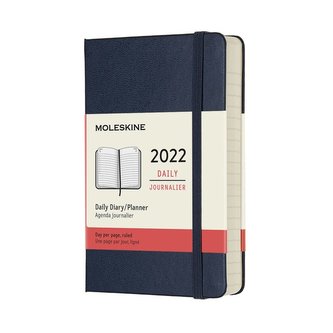 Moleskine Diář 2022 denní tvrdý modrý S