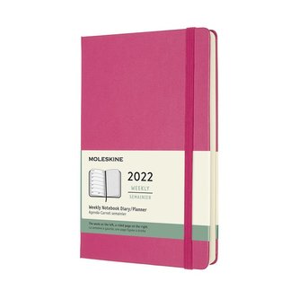 Moleskine Plánovací zápisník 2022 tvrdý růžový L