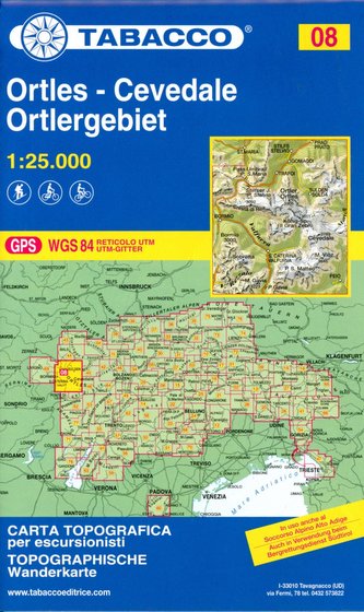 Tabacco Wandern 1 : 25 000 Ortlergebiet