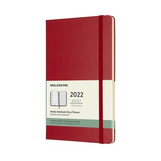 Moleskine Plánovací zápisník 2022 tvrdý červený L