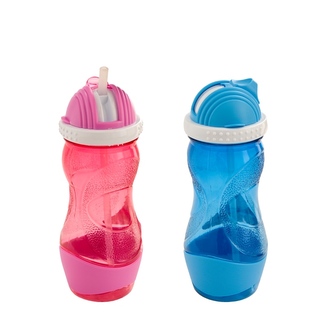 Láhev s brčkem plast 400ml 18cm