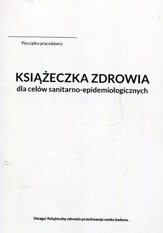 Książeczka zdrowia do celów sanitarno-epidemiologicznych