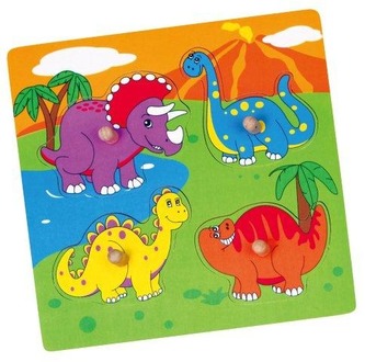 Vkládačka dinosaurus dřevěný