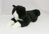 Kočka plyšová ležící černá 38cm