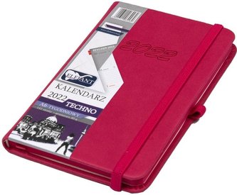 Kalendarz 2022 A6 Tyg. Techno różowy ELEFANT