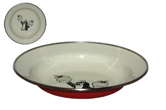 Talíř Krtek smalt 18x3cm červený