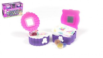 Kreativní sada/Korálky vytvoř si svůj náramek + šperkovnice 2ks plast v krabici 45x30x16cm