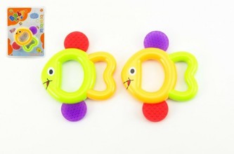 Chrastítko/kousátko ryba plast na kartě 3m+ 16x21x1,5cm