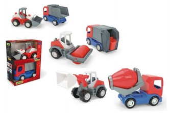 Auto stavební Tech truck 2v1 plast 23cm v krabici 26x35x15cm Wader