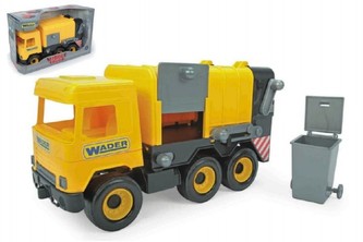 Auto middle Truck popelář plast 42cm žlutý v krabici Wader