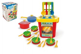 Kuchyň s nádobím plast 31ks v krabici 30x43x30xcm Party World Wader