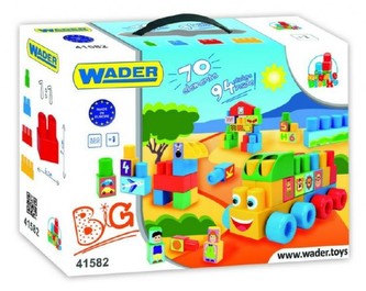 Kostky stavebnice Middle Blocks plast 70ks v krabici 40x40x15cm 12m+ Wader