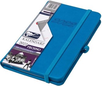 Kalendarz 2022 A6 Tyg. Techno niebieski ELEFANT