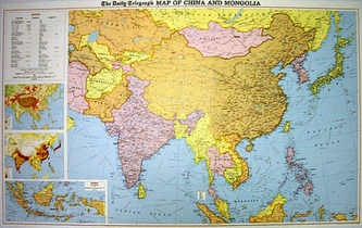 The \"Daily Telegraph\" China and Mongolia Wall Political Map