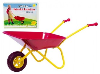 Kolečko plechové Yupee velké červené 78x40x32cm v krabici