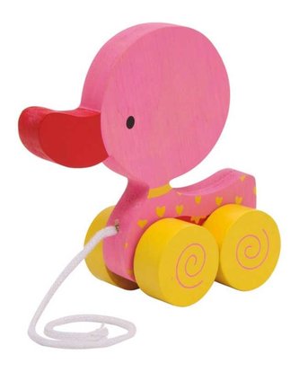 Small Foot Tahací hračka na provázku  růžové kačátko